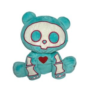 Skelanimals Chungkee Panda Plush Glow Dark Goth Kawaii Skeleton Blue Emo Toy 11"
